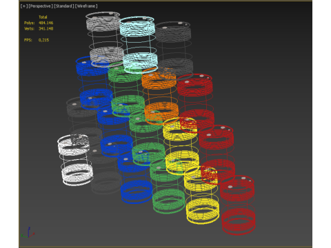 STACKED VARIOUS COLOR FUEL OIL STEEL DRUM GALLON BARREL GAS TANK Modelo 3D