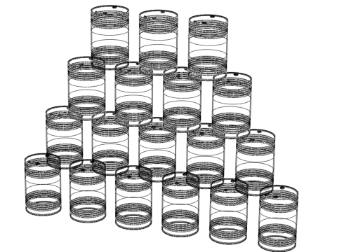 STACKED VARIOUS COLOR FUEL OIL STEEL DRUM GALLON BARREL GAS TANK Modelo 3D