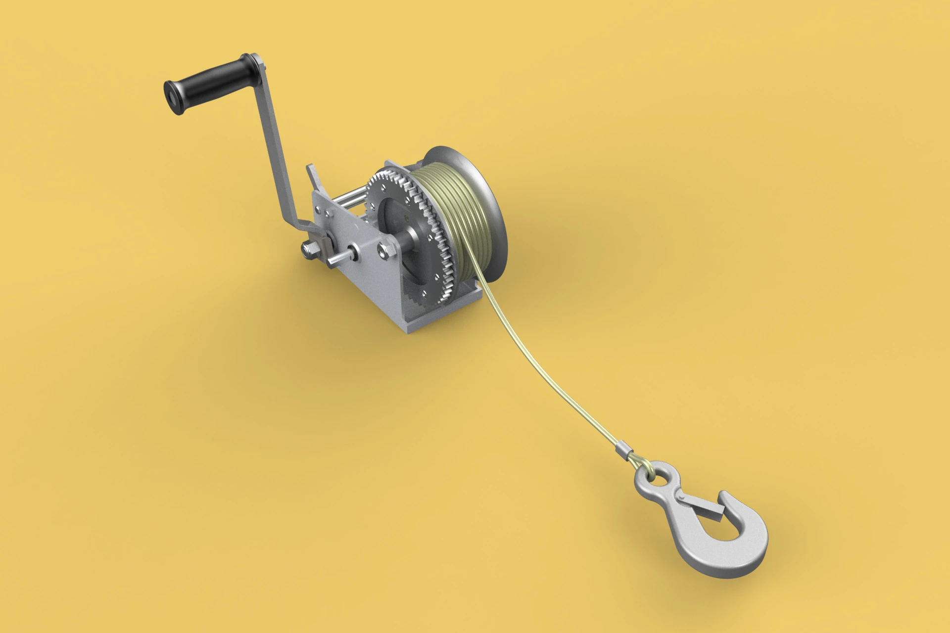 GUINDASTE COM ALAVANCA MANUAL PADR&Atilde;O GUINDASTE DE ELEVA&Ccedil;&Atilde;O DE FIO Modelo 3D .c4d .max .obj .3ds .fbx .stl .blend 