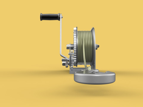 STANDARD MANUAL HAND LEVER CRANK WINCH HOIST WIRE LIFTING CRANE 3D Model