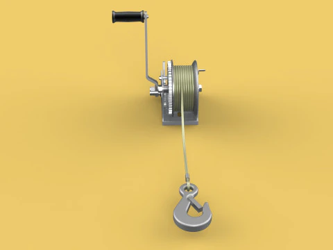 GUINDASTE COM ALAVANCA MANUAL PADR&Atilde;O GUINDASTE DE ELEVA&Ccedil;&Atilde;O DE FIO Modelo 3D
