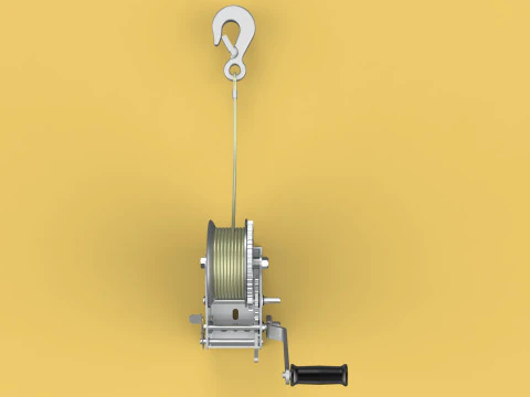 GUINDASTE COM ALAVANCA MANUAL PADR&Atilde;O GUINDASTE DE ELEVA&Ccedil;&Atilde;O DE FIO Modelo 3D