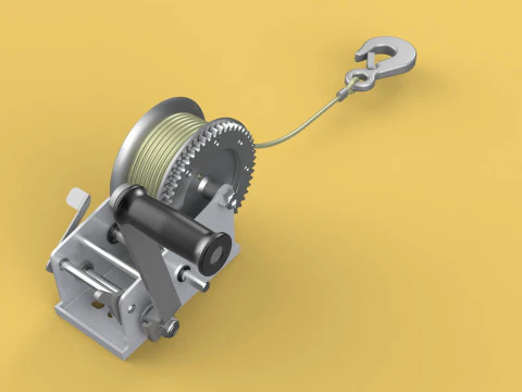 GUINDASTE COM ALAVANCA MANUAL PADR&Atilde;O GUINDASTE DE ELEVA&Ccedil;&Atilde;O DE FIO Modelo 3D