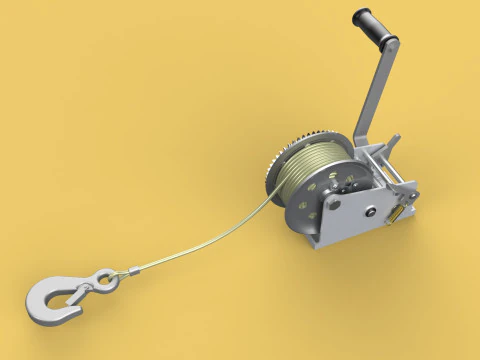 GUINDASTE COM ALAVANCA MANUAL PADR&Atilde;O GUINDASTE DE ELEVA&Ccedil;&Atilde;O DE FIO Modelo 3D