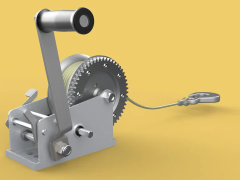GUINDASTE COM ALAVANCA MANUAL PADR&Atilde;O GUINDASTE DE ELEVA&Ccedil;&Atilde;O DE FIO Modelo 3D