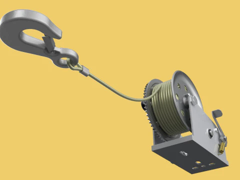 GUINDASTE COM ALAVANCA MANUAL PADR&Atilde;O GUINDASTE DE ELEVA&Ccedil;&Atilde;O DE FIO Modelo 3D