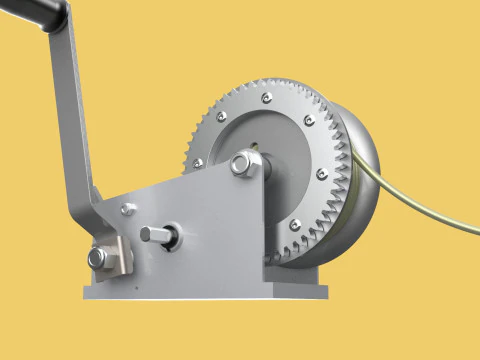 GUINDASTE COM ALAVANCA MANUAL PADR&Atilde;O GUINDASTE DE ELEVA&Ccedil;&Atilde;O DE FIO Modelo 3D