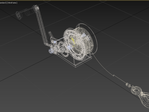 STANDARD MANUAL HAND LEVER CRANK WINCH HOIST WIRE LIFTING CRANE 3D Model
