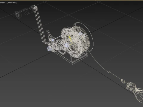 GUINDASTE COM ALAVANCA MANUAL PADR&Atilde;O GUINDASTE DE ELEVA&Ccedil;&Atilde;O DE FIO Modelo 3D