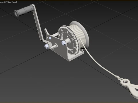 GUINDASTE COM ALAVANCA MANUAL PADR&Atilde;O GUINDASTE DE ELEVA&Ccedil;&Atilde;O DE FIO Modelo 3D