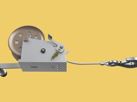 MANUAL ROTARY HAND CRANK WINCH HOIST WIRE ROPE SLING LIFT CRANE 3D Model