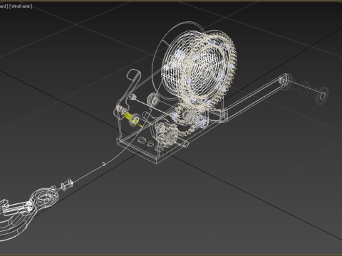 MANUAL ROTARY HAND CRANK WINCH HOIST WIRE ROPE SLING LIFT CRANE 3D Модель