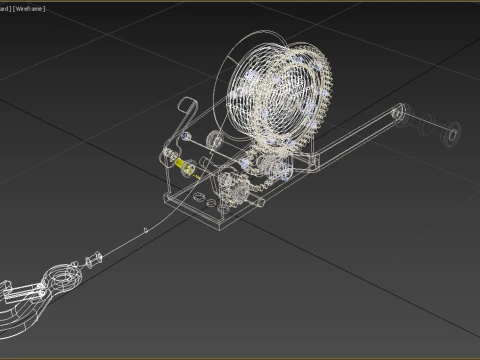 MANUAL ROTARY HAND CRANK WINCH HOIST WIRE ROPE SLING LIFT CRANE 3D Model
