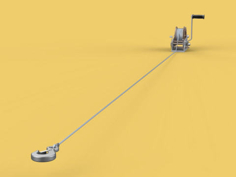 HAND LEVER CRANK WINCHES HOIST WIRE ROPE SLING CABLE LIFT CRANE 3D Model