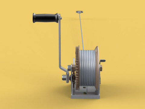 HAND LEVER CRANK WINCHES HOIST WIRE ROPE SLING CABLE LIFT CRANE 3D Model