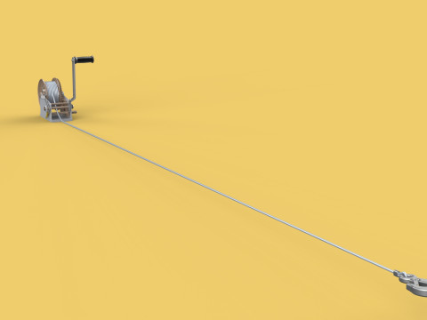 HAND LEVER CRANK WINCHES HOIST WIRE ROPE SLING CABLE LIFT CRANE 3D Model