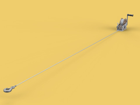 HAND LEVER CRANK WINCHES HOIST WIRE ROPE SLING CABLE LIFT CRANE 3D Model