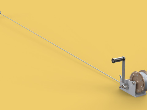 HAND LEVER CRANK WINCHES HOIST WIRE ROPE SLING CABLE LIFT CRANE 3D Model