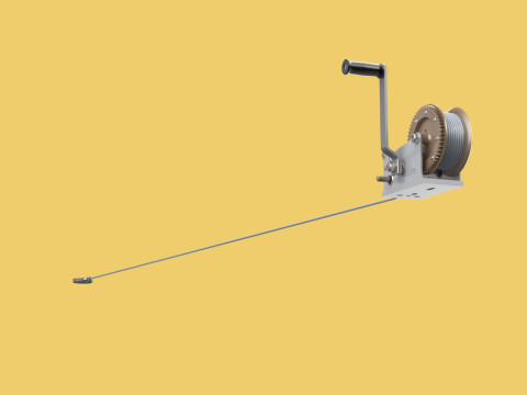 HAND LEVER CRANK WINCHES HOIST WIRE ROPE SLING CABLE LIFT CRANE 3D Model