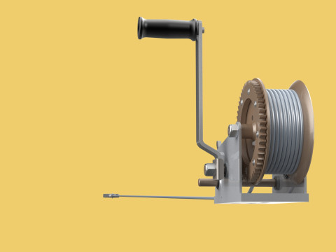 HAND LEVER CRANK WINCHES HOIST WIRE ROPE SLING CABLE LIFT CRANE 3D Model