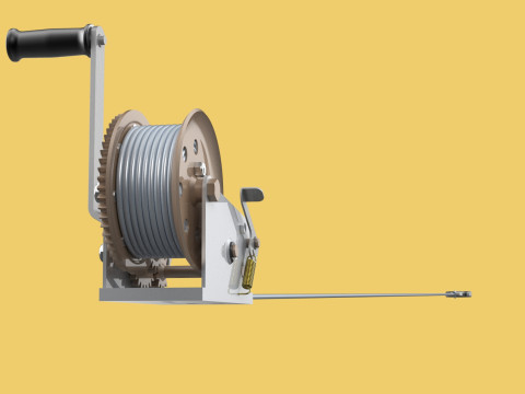 HAND LEVER CRANK WINCHES HOIST WIRE ROPE SLING CABLE LIFT CRANE 3D Model