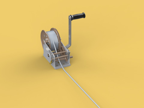 HAND LEVER CRANK WINCHES HOIST WIRE ROPE SLING CABLE LIFT CRANE 3D Model