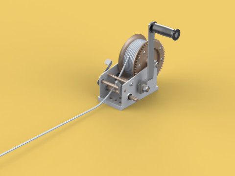HAND LEVER CRANK WINCHES HOIST WIRE ROPE SLING CABLE LIFT CRANE 3D Model