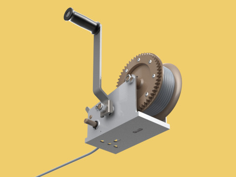 HAND LEVER CRANK WINCHES HOIST WIRE ROPE SLING CABLE LIFT CRANE 3D Model