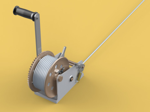 HAND LEVER CRANK WINCHES HOIST WIRE ROPE SLING CABLE LIFT CRANE 3D Model
