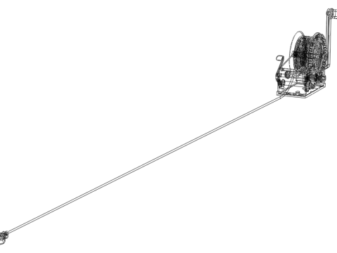 HAND LEVER CRANK WINCHES HOIST WIRE ROPE SLING CABLE LIFT CRANE 3D Model