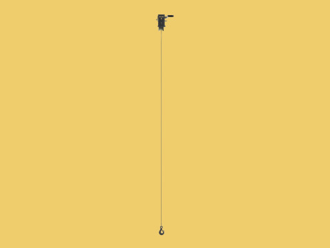 HEAVY DUTY HAND LEVER CRANK WINCH LONG STEEL CABLE ROPE SLING 3D Model