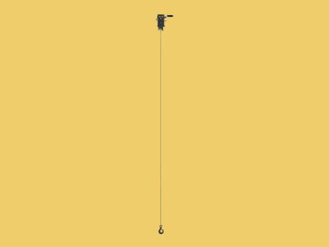 HEAVY DUTY HAND LEVER CRANK WINCH LONG STEEL CABLE ROPE SLING 3D Model