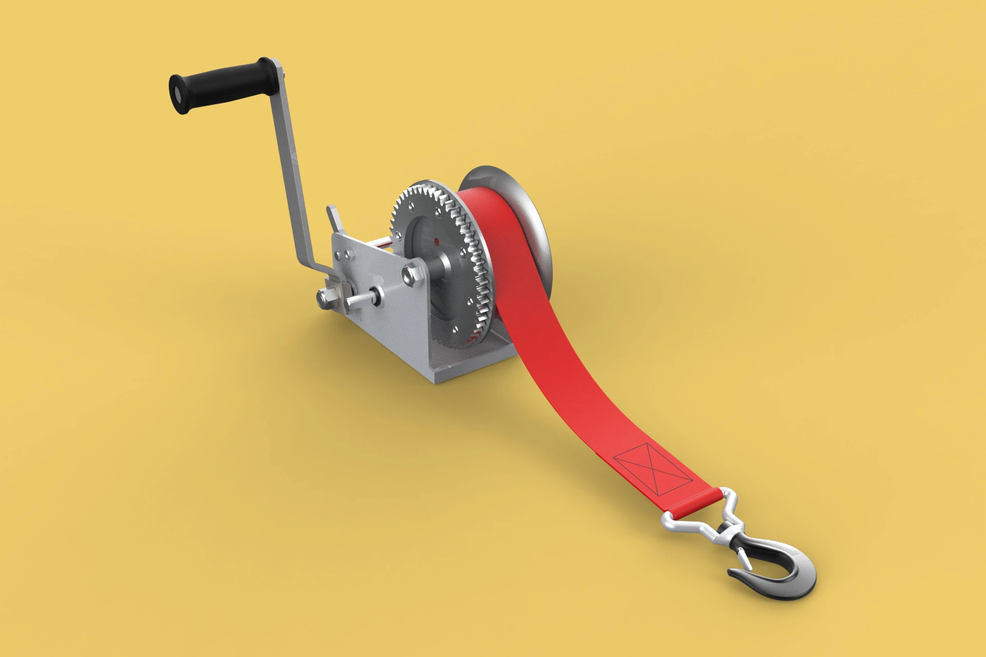 GUINDASTE COM ALAVANCA MANUAL PADR&Atilde;O GUINDASTE DE ELEVA&Ccedil;&Atilde;O DE CORREIA Modelo 3D .c4d .max .obj .3ds .fbx .stl .blend 