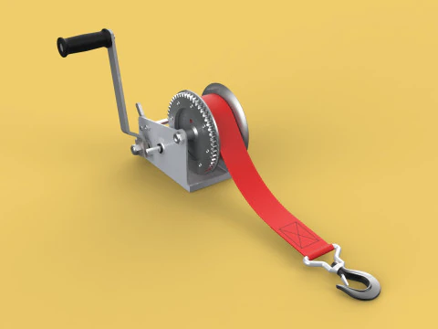 STANDARDOWA RĘCZNA DŹWIGNIA KORBOWA WCIĄGARKA PASOWA DŹWIG Model 3D