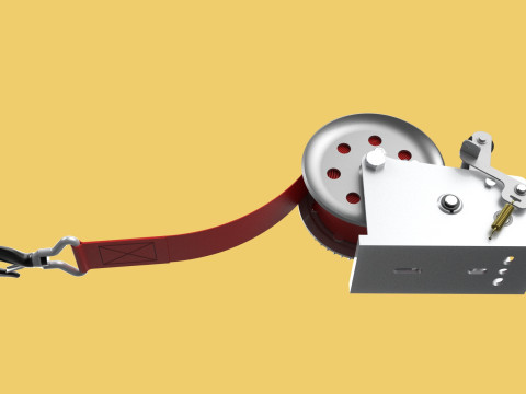 STANDARD MANUAL HAND LEVER CRANK WINCH HOIST BELT LIFTING CRANE 3D मॉडल