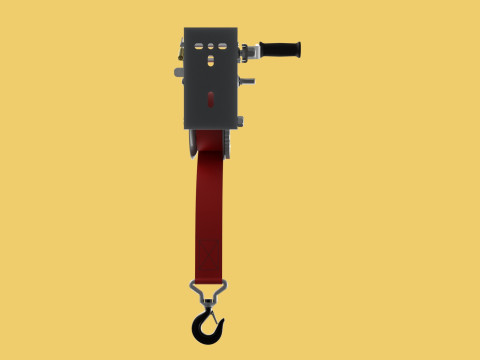 STANDARD MANUAL HAND LEVER CRANK WINCH HOIST BELT LIFTING CRANE 3D मॉडल