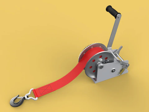 GUINDASTE COM ALAVANCA MANUAL PADR&Atilde;O GUINDASTE DE ELEVA&Ccedil;&Atilde;O DE CORREIA Modelo 3D