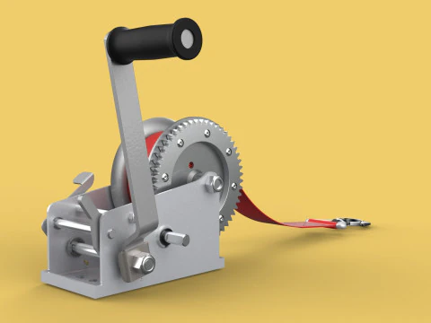 GUINDASTE COM ALAVANCA MANUAL PADR&Atilde;O GUINDASTE DE ELEVA&Ccedil;&Atilde;O DE CORREIA Modelo 3D