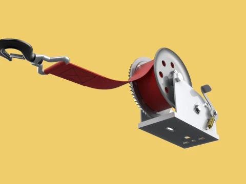GUINDASTE COM ALAVANCA MANUAL PADR&Atilde;O GUINDASTE DE ELEVA&Ccedil;&Atilde;O DE CORREIA Modelo 3D