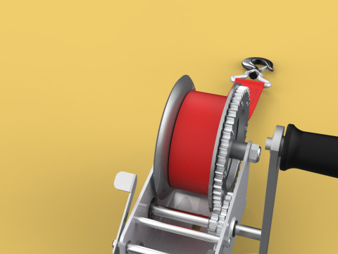 STANDARD MANUAL HAND LEVER CRANK WINCH HOIST BELT LIFTING CRANE 3D मॉडल