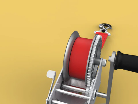 GUINDASTE COM ALAVANCA MANUAL PADR&Atilde;O GUINDASTE DE ELEVA&Ccedil;&Atilde;O DE CORREIA Modelo 3D