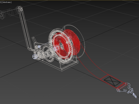STANDARD MANUAL HAND LEVER CRANK WINCH HOIST BELT LIFTING CRANE 3D मॉडल