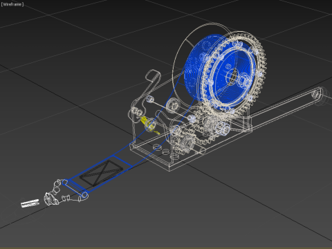 MANUAL ROTARY HAND CRANK WINCH HOIST BELT WEBBING STRAP CRANE 3D Model