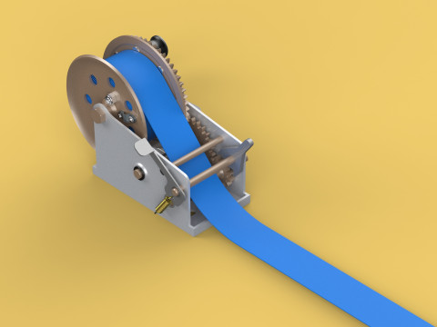 HAND LEVER CRANK WINCHES HOIST BELT WEBBING STRAP LIFT CRANE TON 3D Model