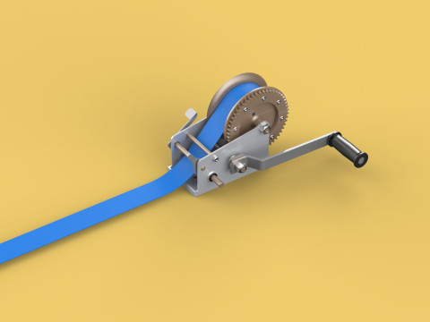 HAND LEVER CRANK WINCHES HOIST BELT WEBBING STRAP LIFT CRANE TON 3D Model