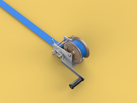 HAND LEVER CRANK WINCHES HOIST BELT WEBBING STRAP LIFT CRANE TON 3D Model