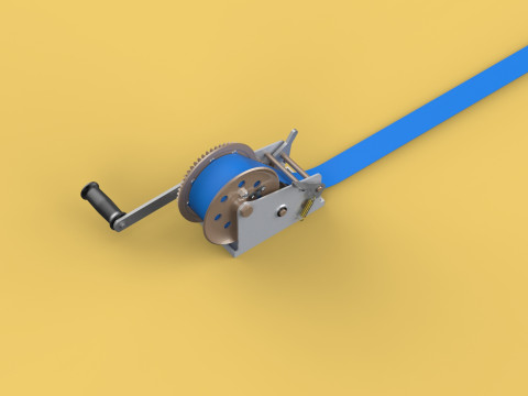 HAND LEVER CRANK WINCHES HOIST BELT WEBBING STRAP LIFT CRANE TON 3D Model