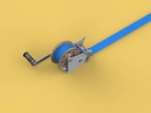 HAND LEVER CRANK WINCHES HOIST BELT WEBBING STRAP LIFT CRANE TON 3D Model
