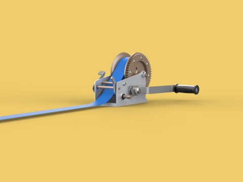 HAND LEVER CRANK WINCHES HOIST BELT WEBBING STRAP LIFT CRANE TON 3D Model
