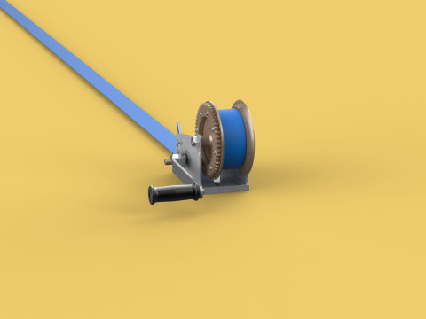 HAND LEVER CRANK WINCHES HOIST BELT WEBBING STRAP LIFT CRANE TON 3D Model